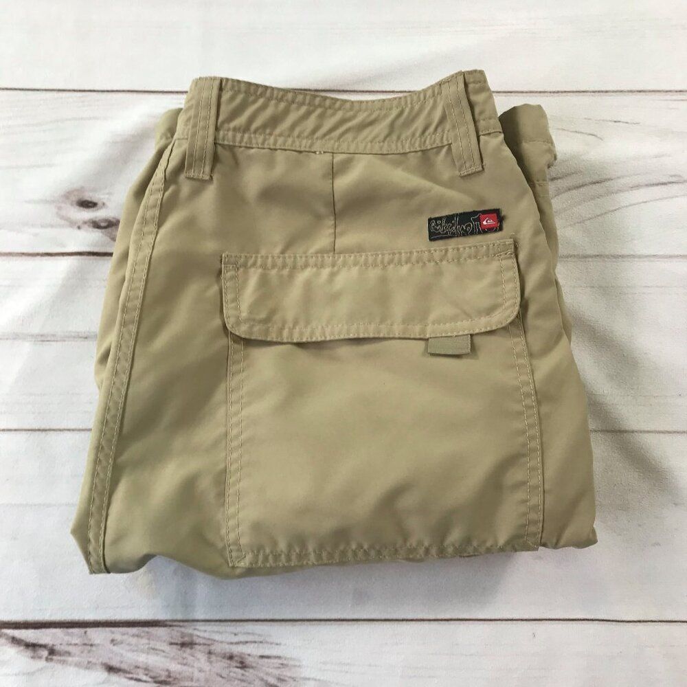 Quiksilver Men Size 34 Beige Khaki Cargo Bermuda Shorts - Picture 13 of 13